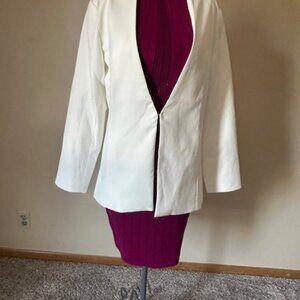 Chic White Open Front Blazer 8674